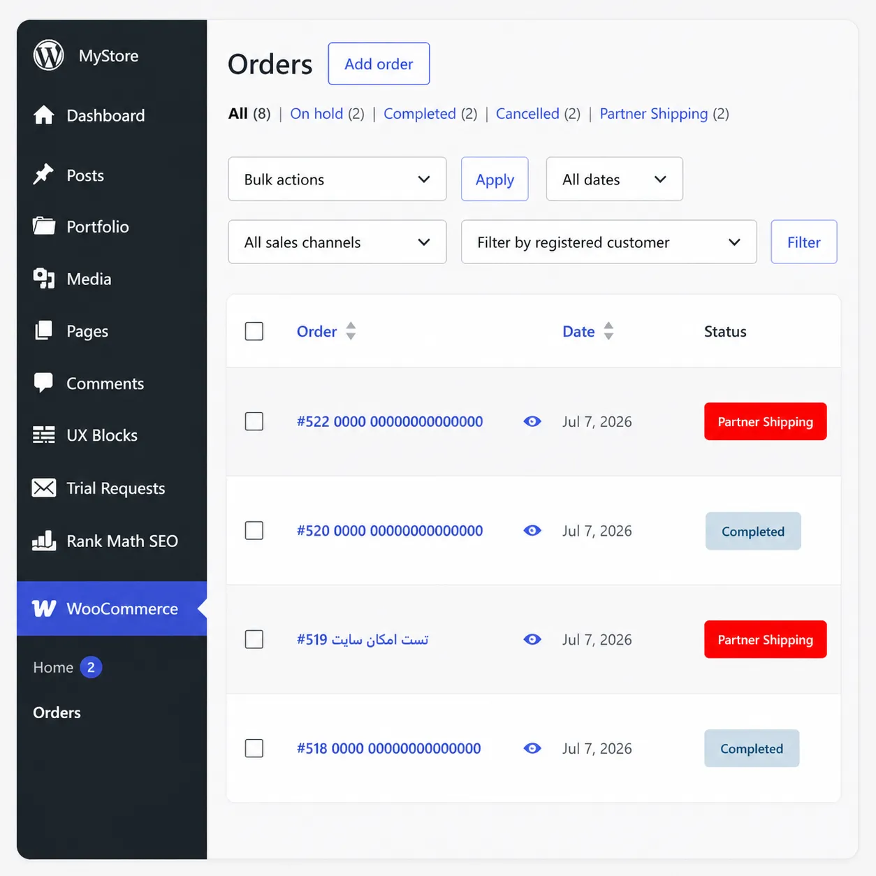 dropshiping Order Status in WooCommerce