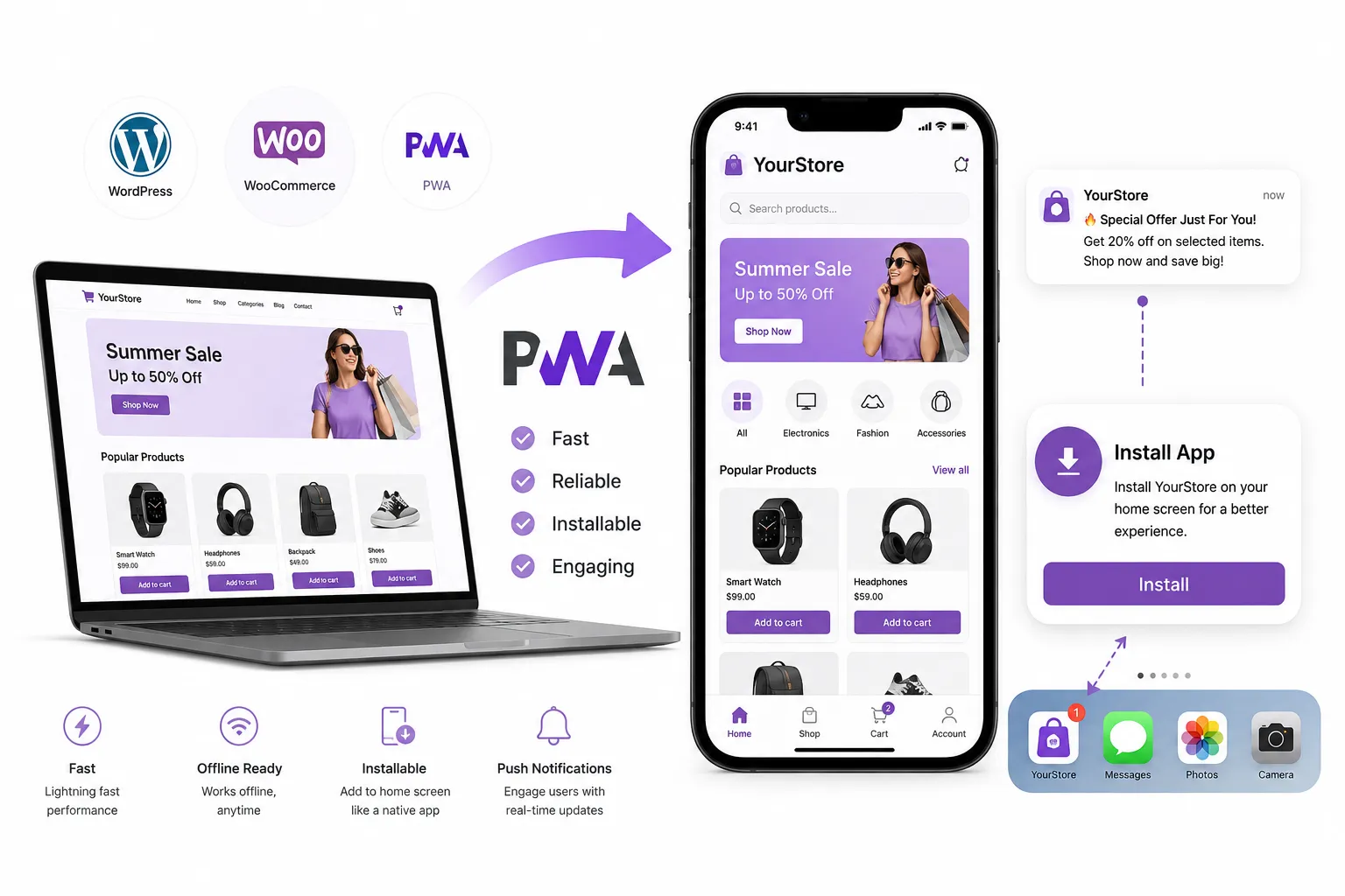 WordPress website into a Progressive Web App (PWA)