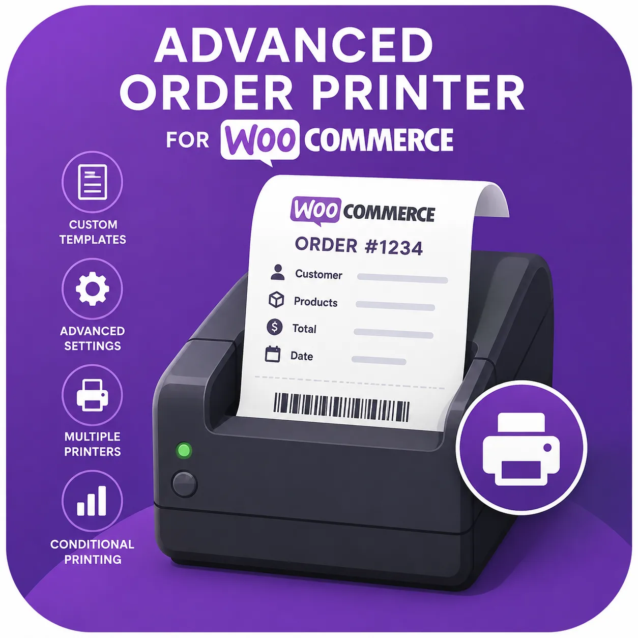 advanced order printer for woocommerce